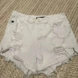 white jean shorts